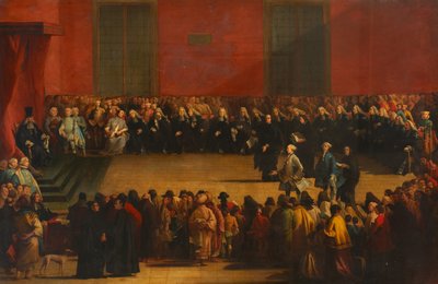 Le Grand Maître Pinto et le Conseil recevant les comtes de Montegnacco et di Florio, vers 1890 - E., Berghinz